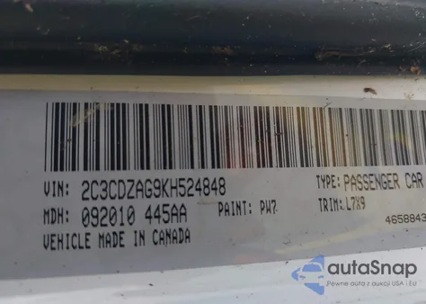 2019 Dodge Challenger Sxt from USA, damaged, VIN 2C3CDZAG9KH524848